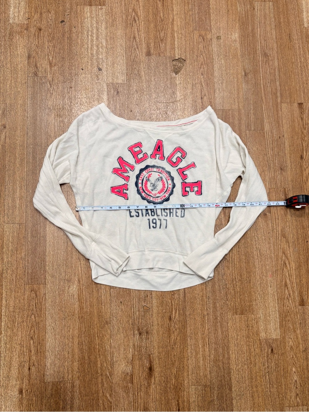 Y2k style American Eagle Outfitters White Graphic Long Sleeve Top